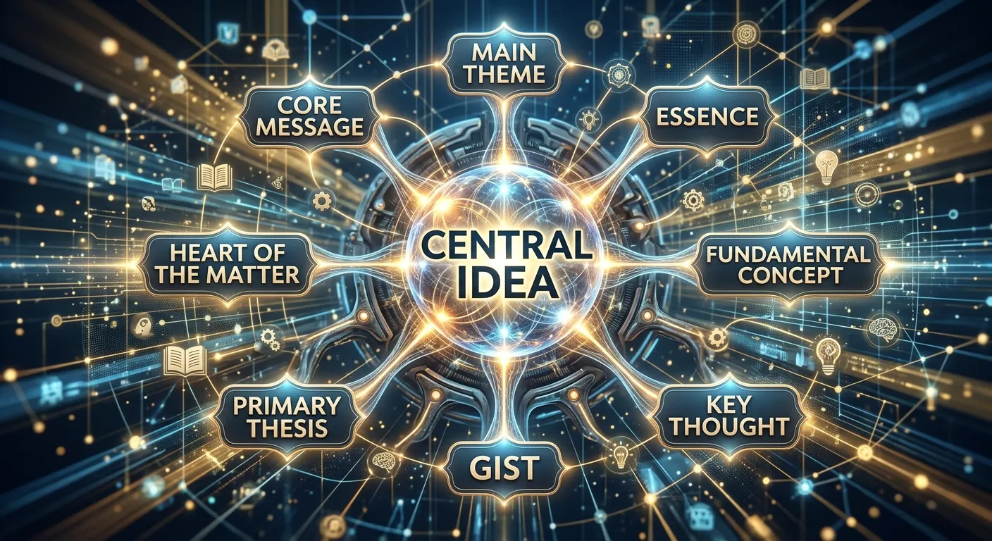 Synonyms for central idea with meanings and examples