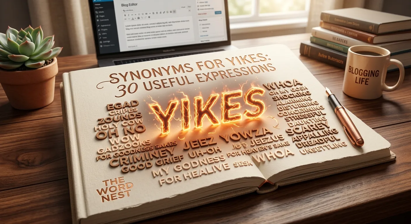 Synonyms for yikes with meanings and alternative expressions for surprise, fear, and shock