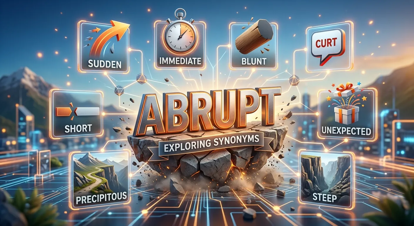 Synonyms for abrupt with meanings and examples