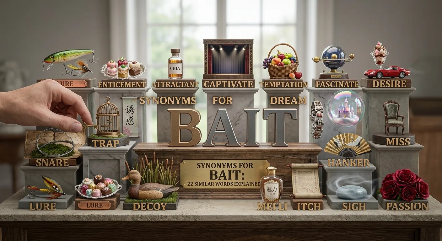 Synonyms for bait with meanings and examples