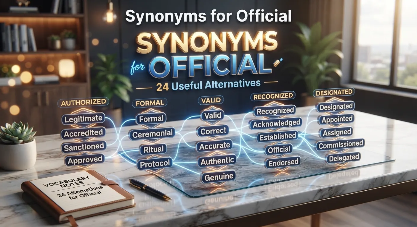 Synonyms for official with meanings and examples