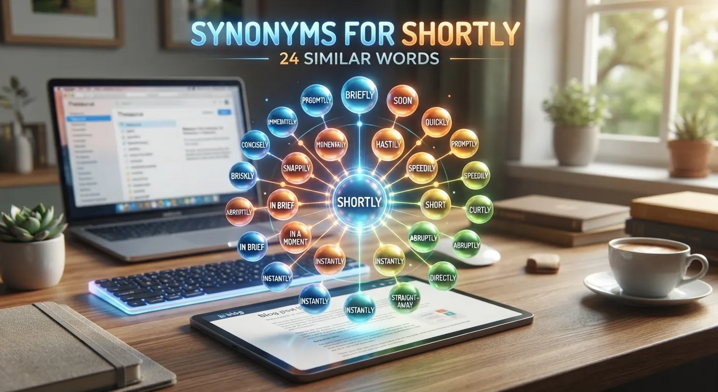 Synonyms for Shortly with 24 useful alternatives and examples